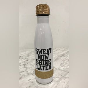 SWEAT NOW SHINE LATER Coated Stainless Steel Water Bottle 18 oz Swarovski Bling